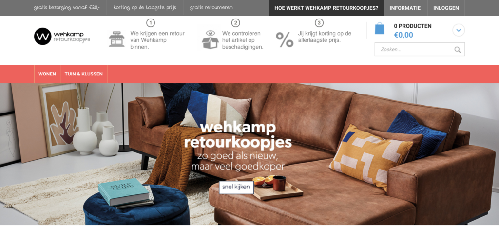 Wehkamp start met verkoop retourkoopjes