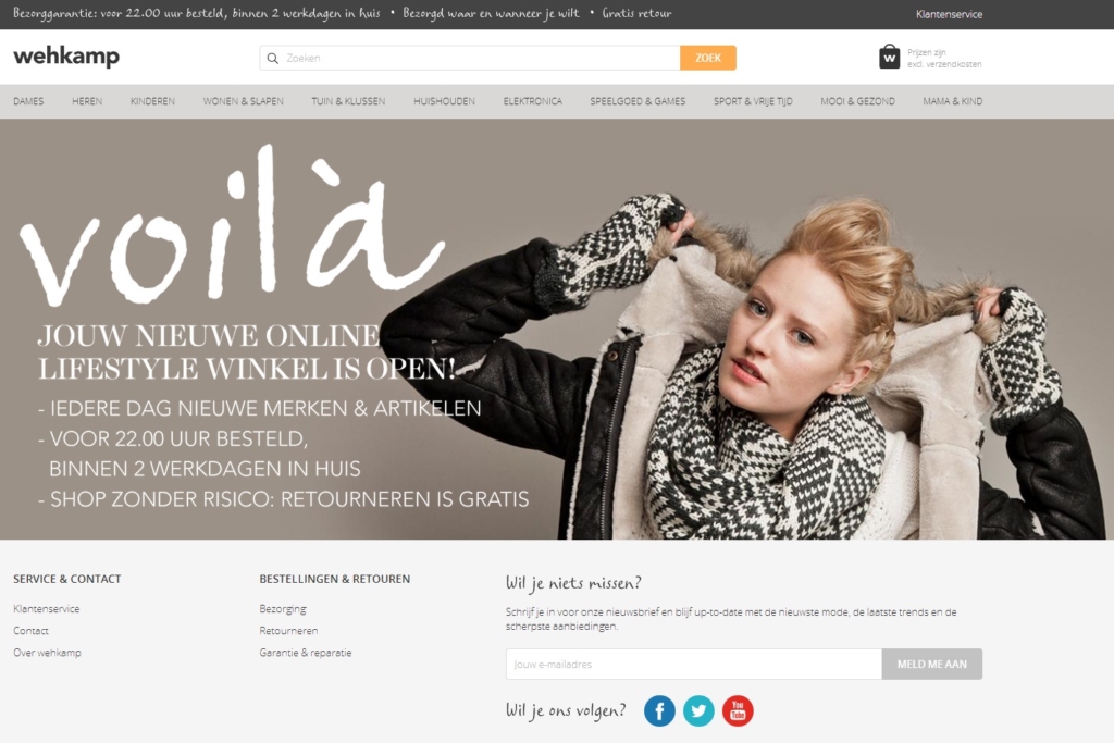 wehkamp.be verwelkomt eerste Belgische klant